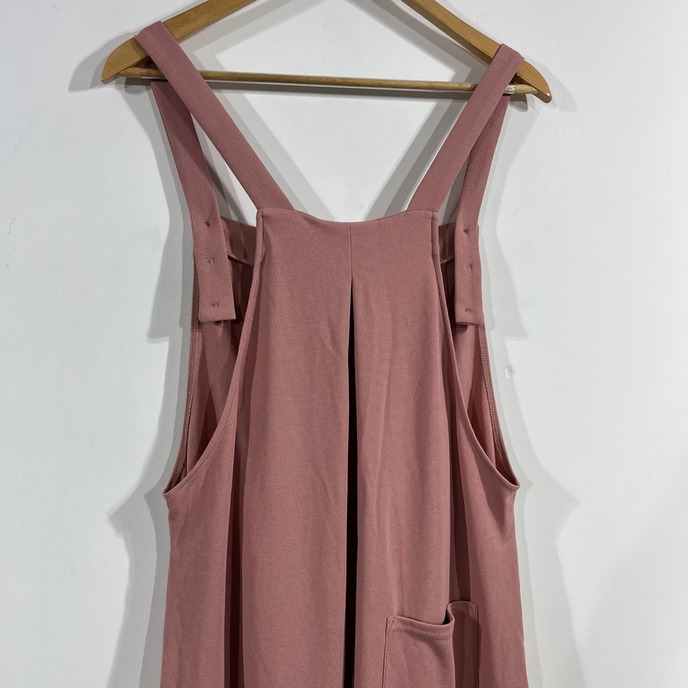 Halara Waffle Ribbed Wide Leg Overalls Pockets Womens XL Athleisure Stretch Boho - Picture 4 of 10